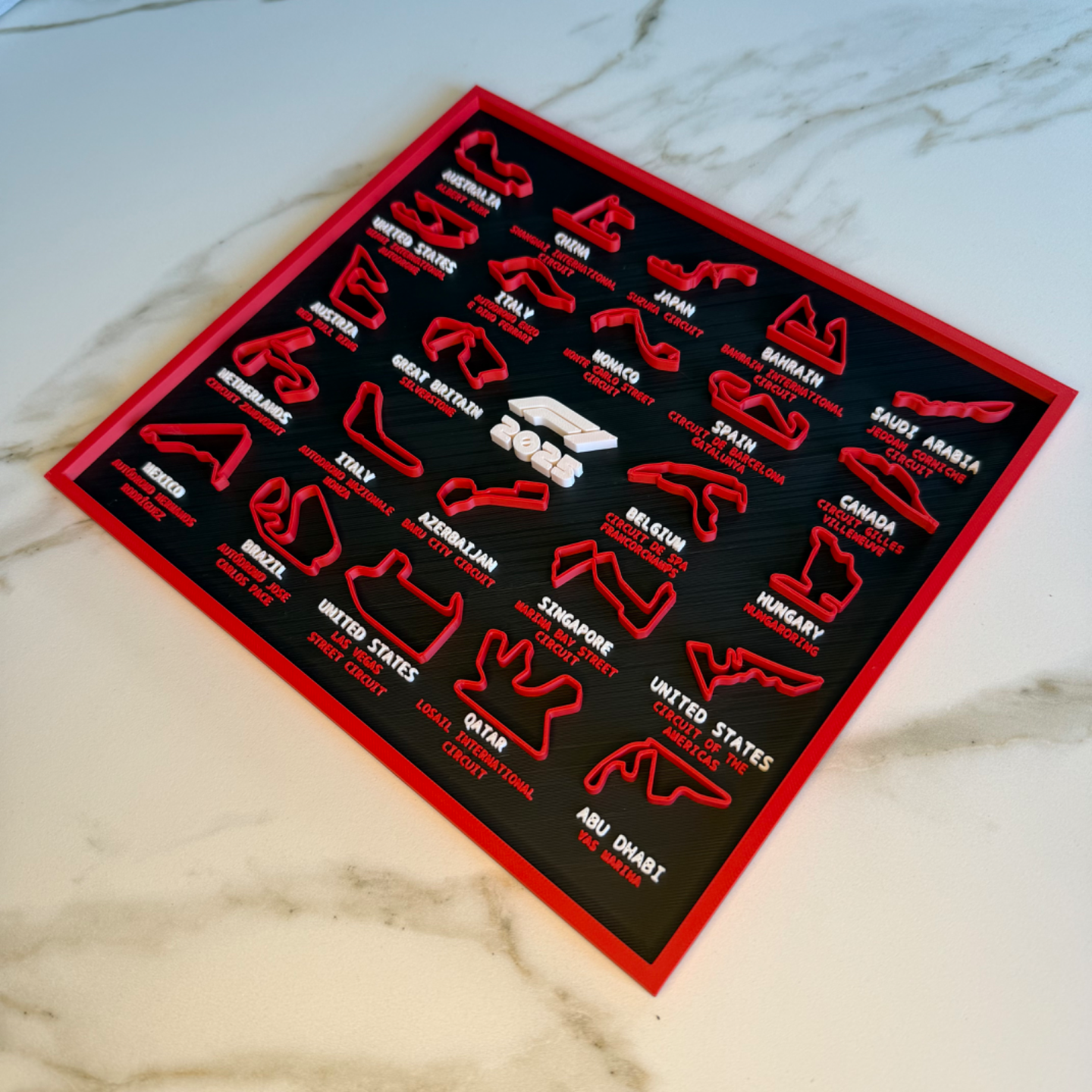 Cuadro decorativo con circuitos de Fórmula 1