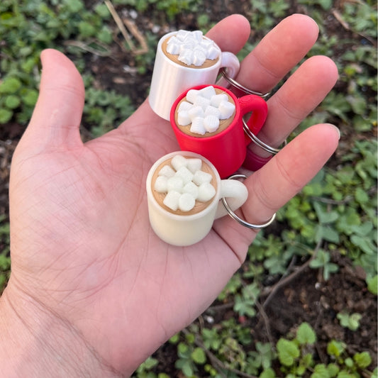 Vaso de chocolate y masmelo llavero