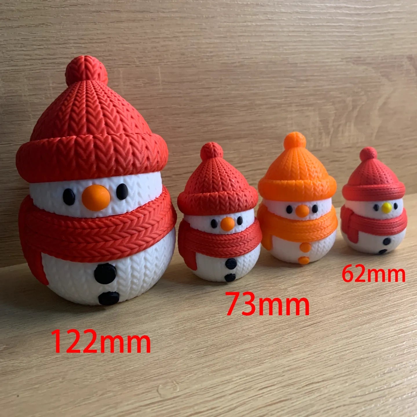 ☃️ Muñecos de Nieve 3D con Textura Tejida | ¡El Adorno más Tierno! 🧶