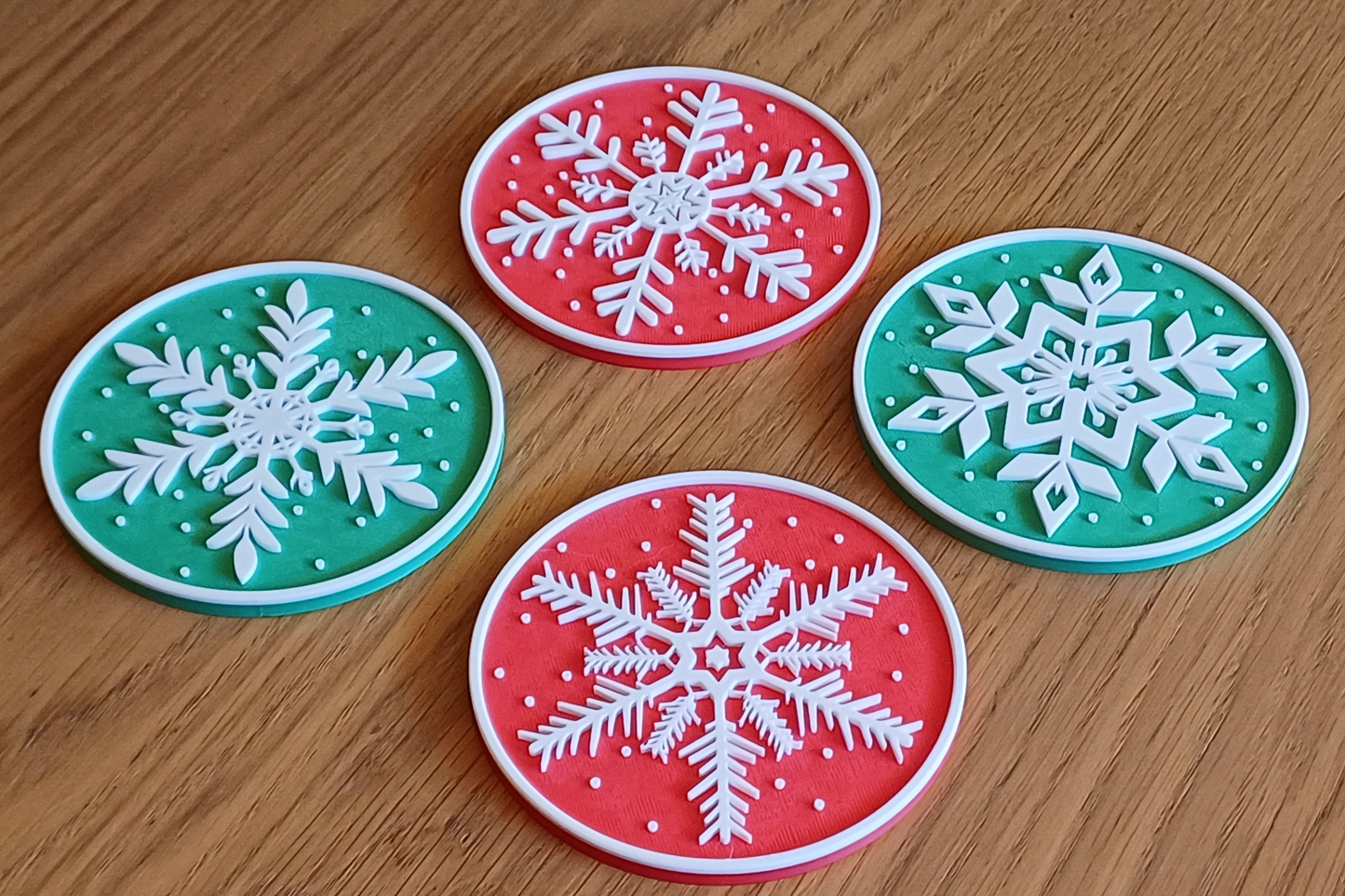 ❄️ Set de Posavasos Navideños 3D | ¡Diseño Copo de Nieve con Soporte! 🎁