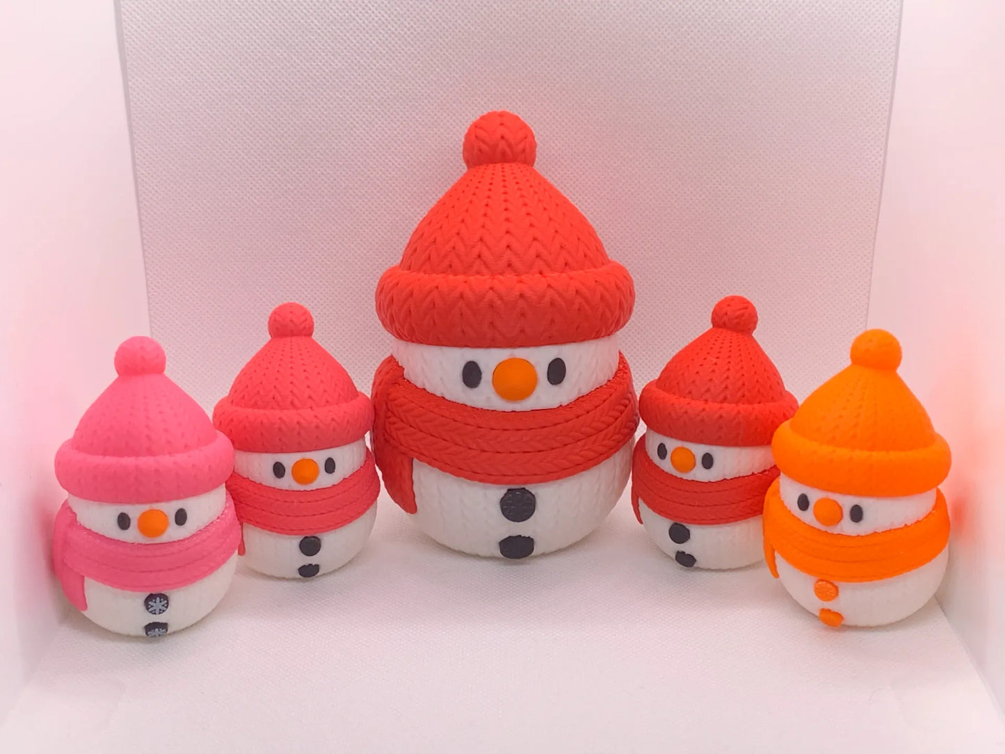 ☃️ Muñecos de Nieve 3D con Textura Tejida | ¡El Adorno más Tierno! 🧶