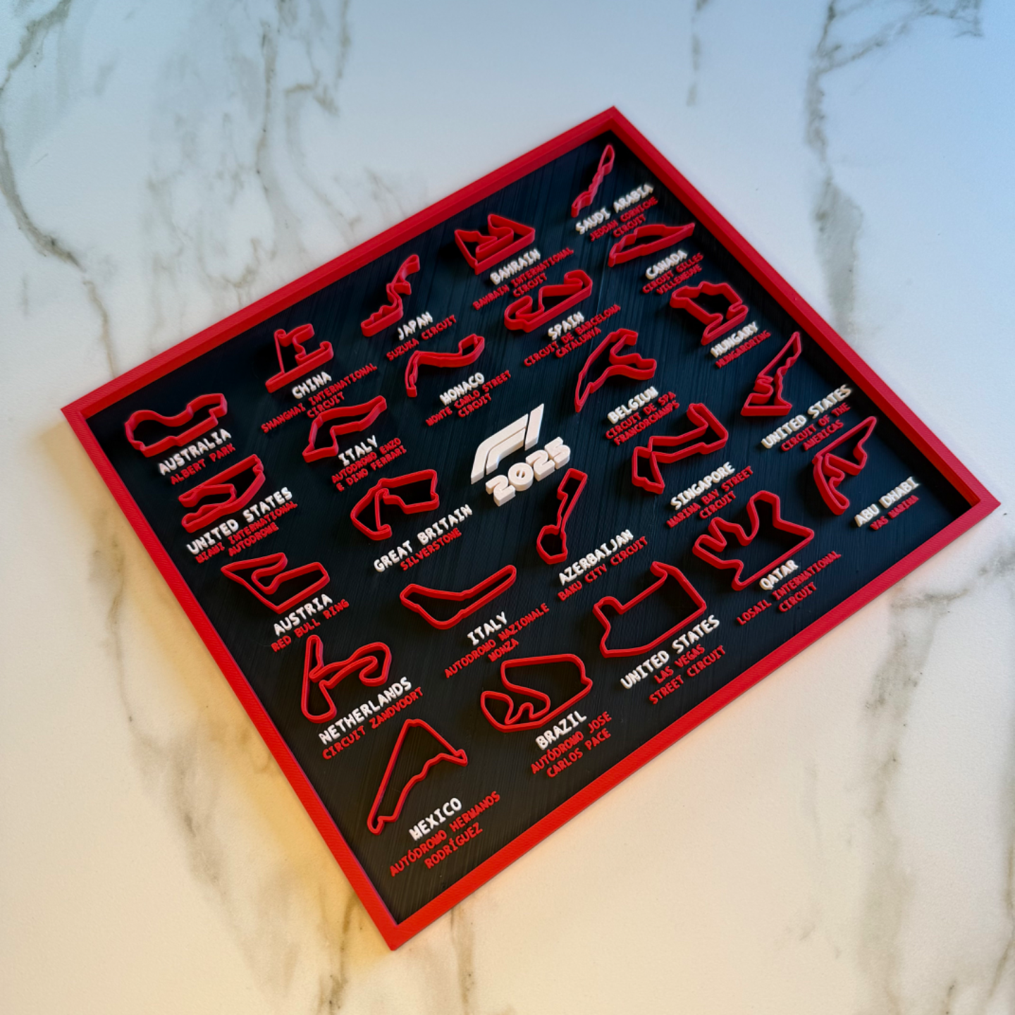Cuadro decorativo con circuitos de Fórmula 1